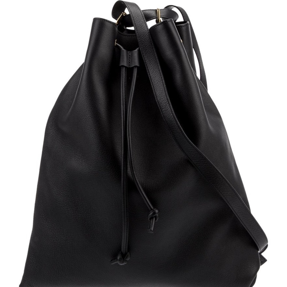 NWT KHAITE Greta Black Leather Drawstring Bag - Picture 10 of 16